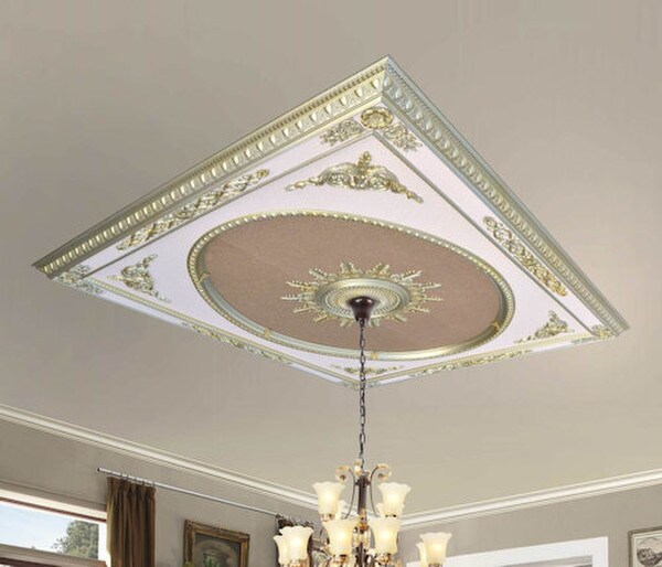 Rose Gold Monumental Ceiling Medallion Ships Assembled And Prefinished
